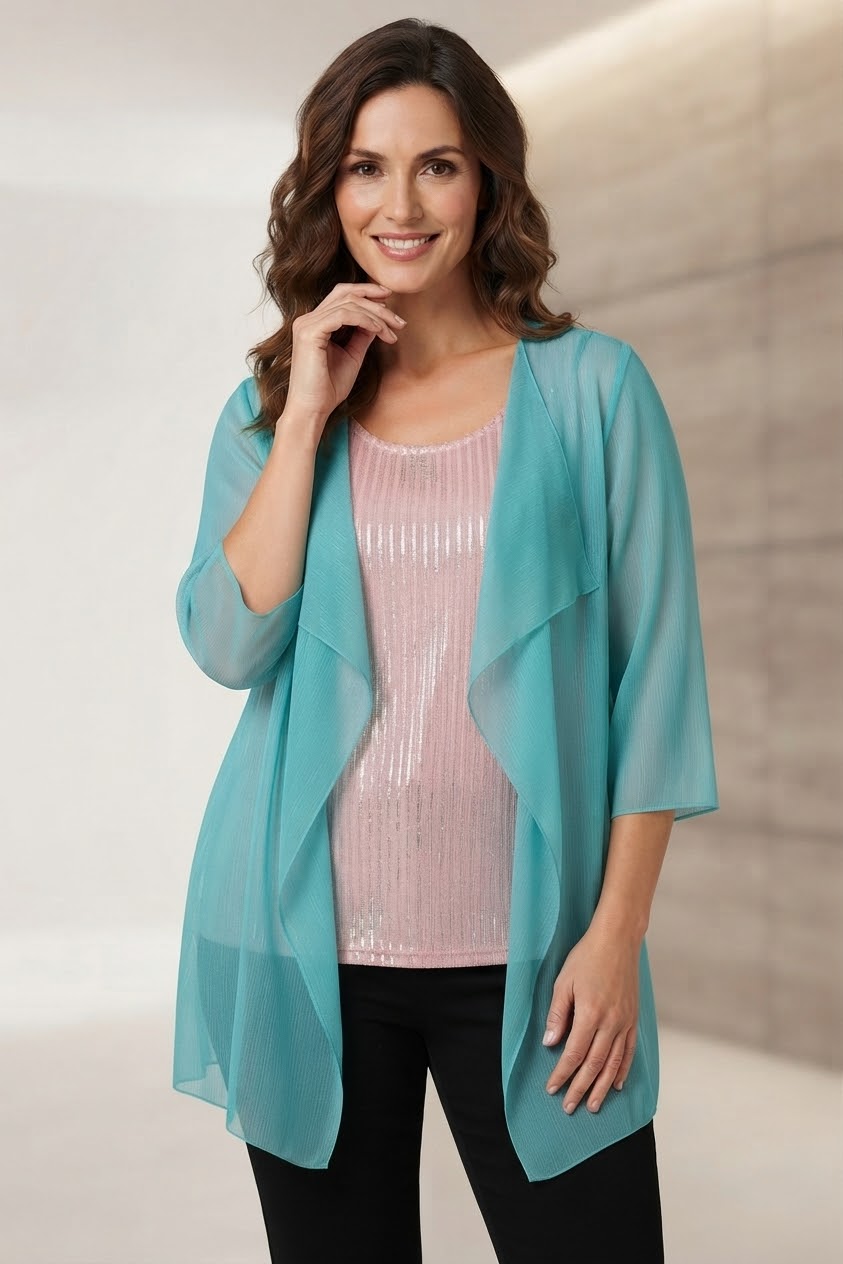 CHAQUETA GASA FANTASIA TURQUESA SPG