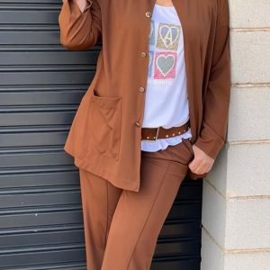SOBRE CAMISA PUNTO MELODY MARRON INDRA