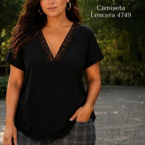 CAMISETA LENCERA ROYAL NEGRA ISABEL G