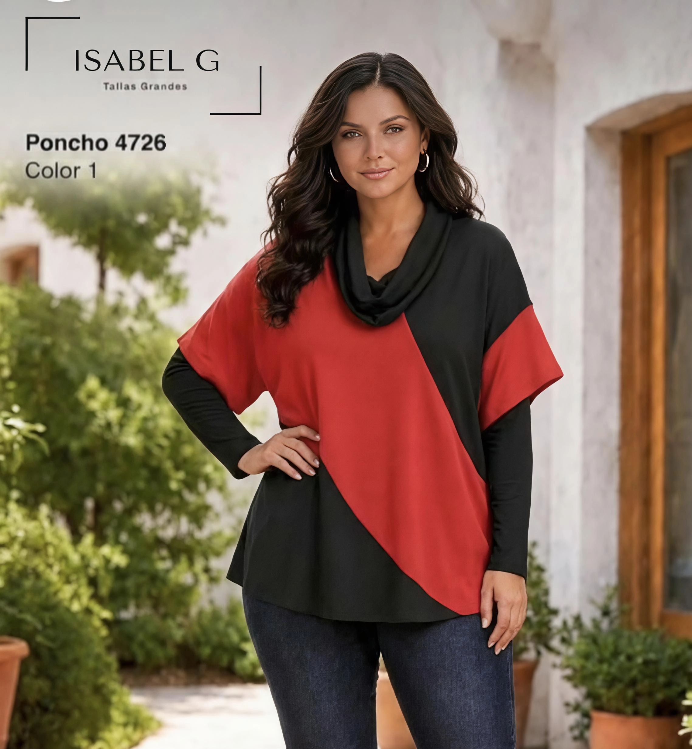 PONCHO GALENA TONOS ROJO ISABEL G